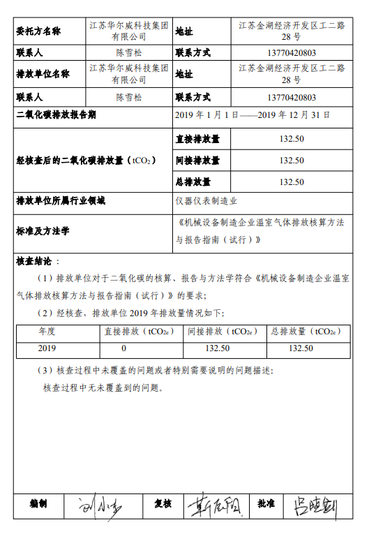 江蘇華爾威科技集團有限公司碳排放核查報告(圖2)